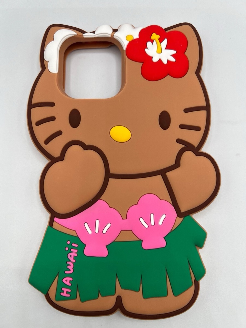 Hawaii Hello Kitty Silicone Phone Case - Brown